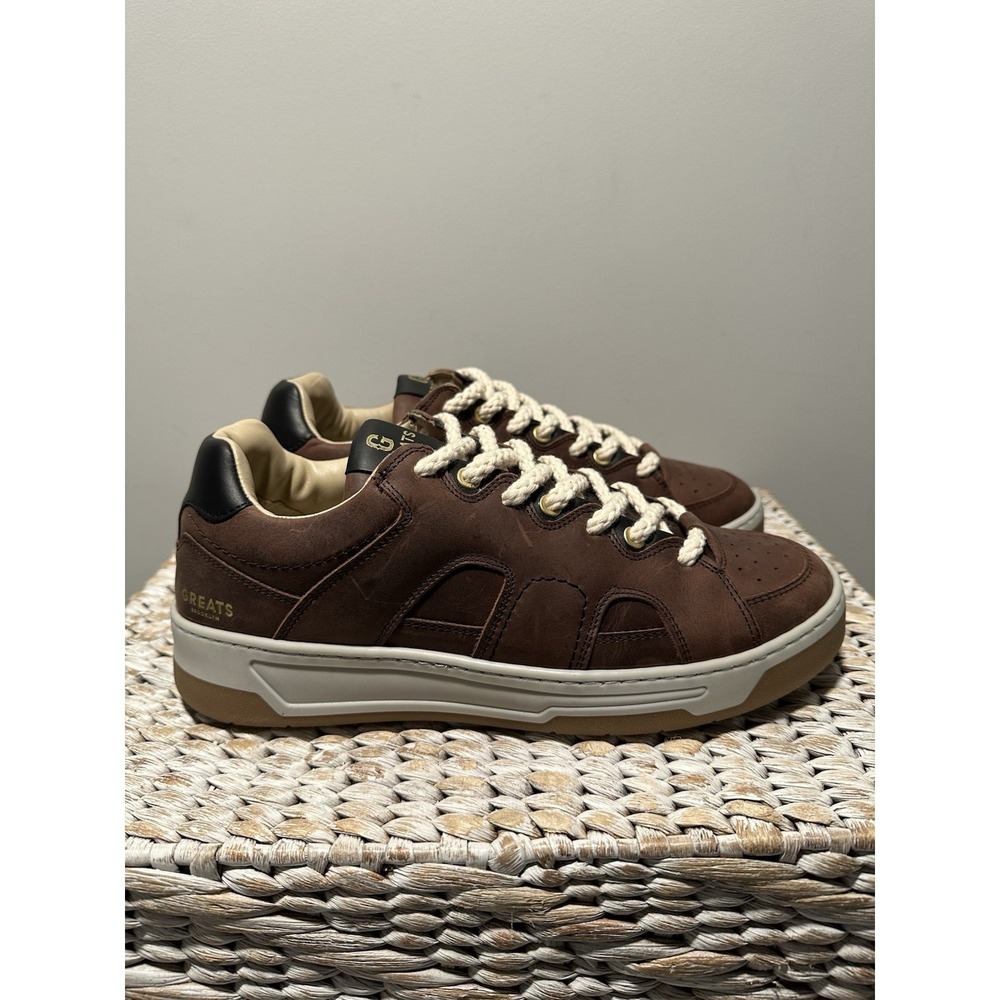 GREATS Brooklyn Men's Cooper Low Lace-Up Brown Sneakers Size 9.5 US New with Box